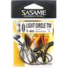 ささめ針(SASAME) Sasame AMI Light Circle Black Nickel Hook - By 6, N°2/0