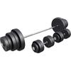 GORILLA SPORTS® Set Bilanciere e Dischi - 60kg, 100kg o 130kg, Ø 30 mm, Barra 170cm, con Chiusure, Zigrinato, Antiscivolo, Acciaio Cromato - Manubri, Palestra, Allenamento, Sollevamento Pesi, Fitness