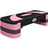 HOMCOM Step Fitness da Aerobica, Stepper Regolabile a 3 Altezze 10-15-20 cm per Allenamento a Casa e Palestra, Rosa