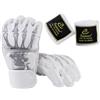 rockible Guanti da Boxe Mezze Dita, Guanti da Sparring, Guanti per Adulti, Palmi Aperti, Fasce per Le Mani, Guanti da Combattimento di Boxe, Guanti MMA per, Scheletro Bianco