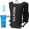 IX INOXTO INOXTO Zaino da corsa con sacca d'acqua da 1,5 l e borraccia morbida da 250 ml, per escursionismo, trail running, ciclismo, maratona, per donne e uomini (nero, standaed)