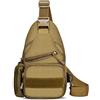 FANDARE Zaino Monospalla Tattico Militare,Unisexe Borsa a Tracolla, Uomo Militare Borsa Sportiva Molle Pouch Tattico, Stile Militare per Trekking/Ciclismo/Libri/Viaggio/Sports/Alpinismo Marrone