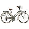 Airbici 605AL Bicicletta da Passeggio Donna 26 Grigia | Bici Vintage Retro con 6 Velocità, Telaio in Alluminio, Parafanghi, Luci LED e Portapacchi | Bici da Città per Donna