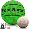 Generico Pallone da Basket Personalizzabile, Luminoso al Buio, con Accessori, Design Galassia Blu (Bagliore della stella blu, Taglia 6(28,5))
