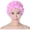Generico Cuffia da nuoto per donna - Cuffia da nuoto alla moda con fiori per donna - Cuffia da bagno retrò per capelli lunghi/corti, cappello da nuoto per vacanze al mare in piscina