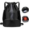 PRZRAO Sacca Sportiva Palestra con Coulisse, Zaino Palestra Impermeabile, Zaino Sportivo con Portascarpe e Scomparto Bagnato per Sport, Spiaggia, Viaggio, Nuoto