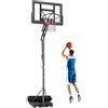 SPORTNOW Canestro Basket Esterno Regolabile in Altezza 235-305 cm, Canestro da Basket con Ruote, Base Riempibile, Sacco di Peso, Tabellone Infrangibile, Portatile per Interno Adulti Adolescenti, Nero