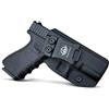 PoLe.Craft IWB Tactical KYDEX Gun Holster Pistol Pouch Softair Fondine Fits: Glock 19 19X / Glock 23 / Glock 25 / Glock 32 / Glock 45 CZ P10 Pistol Case Inside Concealed Carry (Black, Right Hand Draw (IWB))