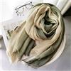 ARTQ Sciarpa Da Donna Primaverile in Cotone e Lino - Scialle Di Seta Verde Giallo Chiaro - Abbinata a Colori Sfumati, Morbida, Calda, Elegante - Regalo Per La Mamma