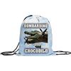 MOCHEIA SHOP Sacca a Zaino Brainrot Personalizzabile con nome, realizzata in ottimo poliestere, misura 30x40 cm. (bombardino crocodilo)