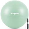 unycos - Palla Fitness 75 cm Antiscivolo in PVC con Pompa Manuale, Fitball per Pilates, Yoga, Stretching ed Esercizi di Equilibrio, Carico Statico fino a 300 kg (Grigio con Logo)