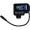 Shophubio E-For Bike Display LCD 24 V 36 V 48 V 60 V per biciclette elettriche con cavo a 5 pin e cavo luce, compatibile con controller 02OMD, nero