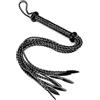 Generic Frusta a nove code in vera pelle, intrecciata a mano, lunga 60 cm con coda a foglia di salice, appendibile da 15 cm, frusta equestre di fascia alta, adatta sia per l'allenamento che per il
