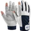 BluePort Blue Port - Guanti da Vela Unisex per Adulti, 2 Dita libere, M, Blu/Bianco, M