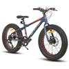 HH HILAND HILAND Fat Bike Bambini 24 Pollici, Mountain Bike 7 Velocità, Doppio Freno a Disco, per Ragazzi e Ragazze, Bici per Spiaggia e Neve, Argento