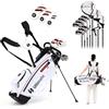 COSTWAY Set Completo di Mazze da Golf con Sacca a Treppiede, Include con Driver 1 da 460CC, Legno 3, Ibrido, Ferri 5, 6, 7, 8, 9, P, S, Putter e Copertura Antipioggia per Destrimani (Giallo)