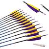 ACCMOS 12 Pezzi 28 Pollici Caccia Freccia di Carbonio ID 4,2 mm Spine 1000 con 4 Piuma di Tacchino per Tiro con L'Arco Tiro Accessori per Arco (Spine 1000, 28 inch)