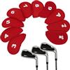 Generic Set copricapo per mazze da golf - Collezione di etichette ricamate da 10 pezzi, maniche di protezione in ferro da fairway per driver | Pacchetto per l'organizzazione 'attrezzatura maschi