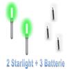 GEMA Pesca e Sport Gema Starlight Elettronico Verde LED 4.5mm Kit 2 Stralight + 3 Batterie Pesca Galleggiante Notte Luce Surf Casting