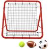 Aufun Rete per rimbalzo da calcio, portatile, per esercizi, tiro di calcio, allenamento tecnico (100 x 100 x 65 cm, rosso)