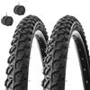 ECOVELO 2 COPERTONI 24 X 1.75 (47-507) + CAMERE | PNEUMATICI BICICLETTA TASSELLATI NERI MTB BICICLETTA MOUNTAIN BIKE