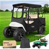 10L0L 2 custodie per carrello da golf per EZGO TXT con aperture laterali per specchietti laterali, impermeabile, portatile, 4 lati, trasparente, copertura per passeggino da golf, colore nero, tetto