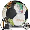 Yuanjkacenys Pallone da calcio personalizzato con nome, testo o foto, regalo personalizzato per allenatore, figlio, fidanzato, figlia, papà, mamma o qualsiasi appassionato di calcio