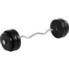 MOVIT Set per Curl SZ da 35 kg, con Serrature a Stella + 10 Dischi di Peso, Barra per Curl SZ da 120 cm zigrinata e cromata, portadischi Ø 25 mm