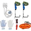 ClearFragrans Set di attrezzature per arrampicata sugli alberi, picchetti professionali con cintura a 5 punti, pacchetto di sicurezza a 2 denti, con corda di sicurezza, regolabile in altezza, per arrampicata su