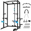 WINNOW Squat rack Altezza regolabile Power Cage con Pull Up Bar, Multi-Funzione Home Gym Power Tower Allenamento di Forza Squat stand Barbell Rack (Solo gabbia di potenza)