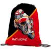 quickgadget Sacca Ginnastica GYMBACK sport per tifoso moto 99 GP corse - sacchetto sportivo, Borsa, Piscina, Zaino,portascarpe Scuola per Ragazze Donne Bambini, personalizzato con nome.