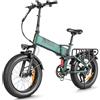 SAMEBIKE fat bike elettrica A02Pro 100km di autonomia 20x4 fat bike elettrica pieghevole Batteria sostituibile da 48V e 15Ah Sospensione anteriore - Biciclette da pendolare a 7 velocità(nero)