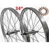 RMS Ruota/Cerchio Anteriore + Posteriore Bici GRAZIELLA 24 x 1.75 + PIGNONE Z18