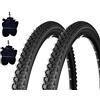 ECOVELO 2 COPERTONI KENDA 26 X 1.95 (50-559) + CAMERE PNEUMATICI NERI TASSELLATI K 800 MOUNTAIN BIKE BICI MTB