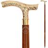 Humaira Nautical Bastone da passeggio in ottone con manico a T, 94,4 cm, realizzato a mano con manico in ottone massiccio, stile antico, per uomini e donne, regalo decorativo per uomini, donne, anziani