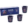 PSG Confezione da 3 tazzine, bicchierini da caffè del Paris Saint Germain, collezione ufficiale, Football Ligue 1, in ceramica