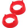 Generico Supporto Porta Pallone da Calcio e Rugby in Plastica Rosso, Base Stabile Angolare per Espositore Portapalloni Sportivi, Set da 2 Pezzi per Allenamento e Deposito