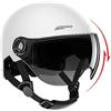 dewdat Casco da Moto e Monopattino Elettrico per Uomini e Donne - Altamente Protettivo Con Assorbimento Degli Urti per Adulti e Giovani (54-62 Cm)