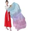 BOEYAA Ventagli di danza sfumati in raso per danza del ventre, adatti per Mardi Gras, Natale, Pasqua, festa dei bambini (blu, rosa - destra, S 120 cm)