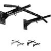 MOVIT Barra per Trazioni - a Muro, Professionale, Carico Massimo 350 kg, in Acciaio, Multifunzione, Antiscivolo, con Gancio e Viti - Sbarra per Sollevarsi, Allenamento, Fitness, Pull up Bar, Chin Up