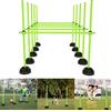 YRHome Set di aste da allenamento multiple per agility condizionale, Slalom, set da calcio per bambini, con aste da 15 x 100 cm, 10 piedini a X, 10 clip verde