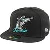 New Era Florida Marlins Dual Logo Black 59Fifty Basecap - 7 1/8-57cm (M)