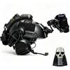 Generic Set Casco Airsoft Ghost Skull con Cuffie, Modello NVG e Luce Coccinella, Set Tattico Completo per Airsoft, Cosplay e Esterno