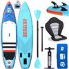DOEWORKS Tavola SUP Gonfiabile Tavola Stand Up Paddle Tavola da Surf Premium con Sedile Kayak, Doppia Paddle e Set Completo di Accessori, 330x76x15cm, Fino a 150kg