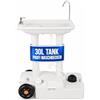 Stagecaptain PSW-30 Pro Quixie Lavabo portatile da campeggio - Lavandino mobile lavaggio viaggio all'aperto serbatoio pompa meccanica pedale ed erogatore sapone - Lavello e funzione carrello con ruote