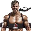 Senshi Japan - Fascia per isolamento bicipiti Arm Blaster, barra isolante per tricipiti e bicipiti per bodybuilding, sollevamento pesi, curl, pushdown, preacher curl con fascia regolabile (Nero)