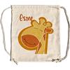 LolaPix Zaino per bambini. Zaino con corde per bambini. Zaino sacco Kids. 37 x 44 cm. Borsa corda. Regali personalizzati, Giraffa Amiga