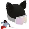 Generico Copricapo In Peluche Con Orecchie Di Gatto - Protezione Per Per Sport Invernali In Seta Di Latte In Flanella Nera, Calda Copertura Per Casco Sfocato Per Stile Giocoso | Piste Da Sci,