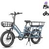 Fafrees FF20 CUV Bici Elettrica Pieghevole Pedalata Assistita, Ebike Uomo Donna Doppia Batteria (48V 24AH) Lunga Autonomia, Bicicletta Elettrica da Città (Sedile posteriore per 2 bambini, Verde)