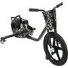 NIGORIY Drift Scooter, ferro, diametro ruota anteriore 16 pollici, capacità di carico 100 kg, ruota posteriore Crazy Cart con luci (flash nero)